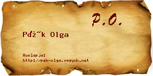 Pék Olga névjegykártya