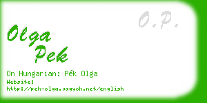 olga pek business card